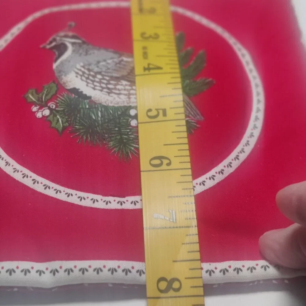 Hotpad detailed with a lifelike Quail on a red background. Quaint and beautiful.